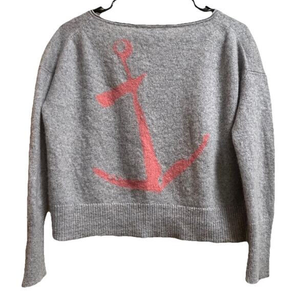 Skull Cashmere Women's Anchor Greyson Gray Cashmere Sweater Pullover - Size XS - Picture 3 of 6